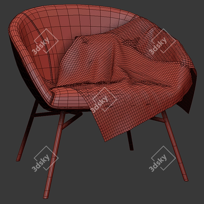 Modern Minimal Armchair 3D model image 2