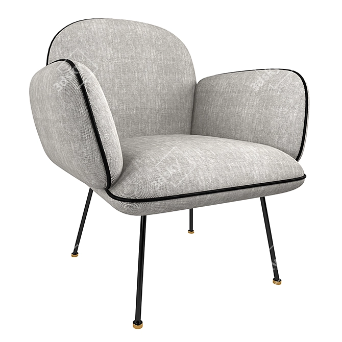 Modern Elegance: Ollie Armchair 3D model image 1