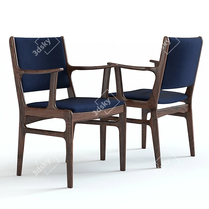 West Elm Coppice Dining Armchair: High-Detailed 3D Model 3D model image 1