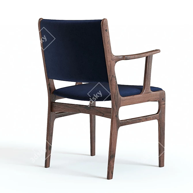 West Elm Coppice Dining Armchair: High-Detailed 3D Model 3D model image 3