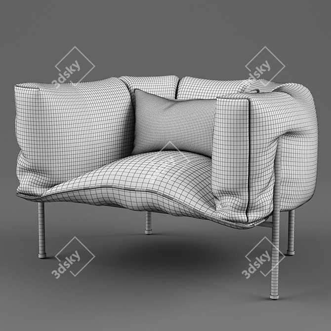 Elegant Rondo Armchair 3D model image 2