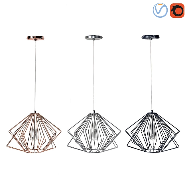 Scandi Ceiling Lamps: Classic/Modern Finishes 3D model image 1