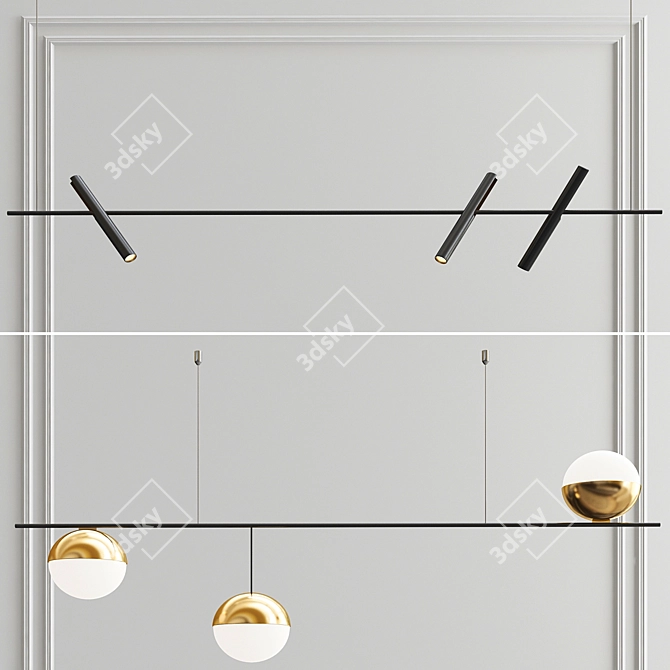 Sleek and Stylish Technum and Kreon Pendants 3D model image 1