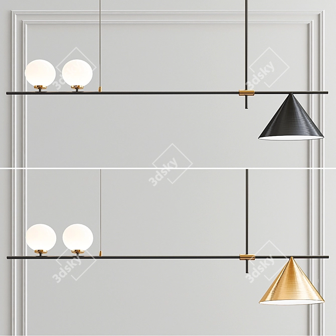 Scandi Chic Pendant Light 3D model image 1