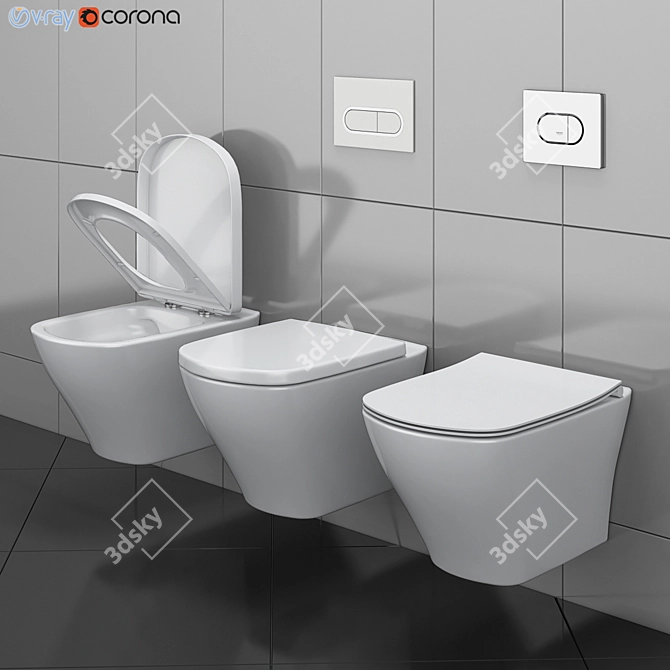 RAVAK Classic RimOff Toilet 3D model image 1