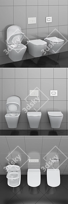 RAVAK Classic RimOff Toilet 3D model image 2