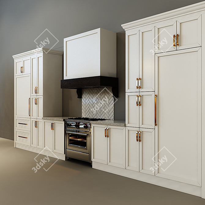 Realistic 3D Apex Kitchen Model 3D model image 2