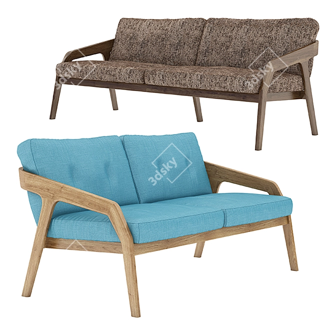 Friday Lounge Sofa: Stylish and Comfortable 3D model image 1