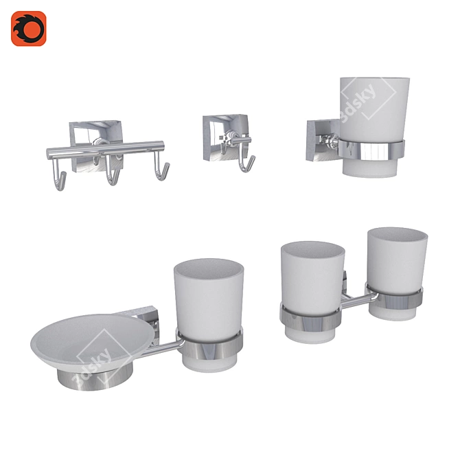 Fixsen Kvadro Bathroom Set 3D model image 1