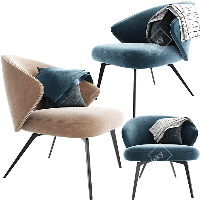 Modern Armchair 05: Stylish and Comfortable 3D model image 1