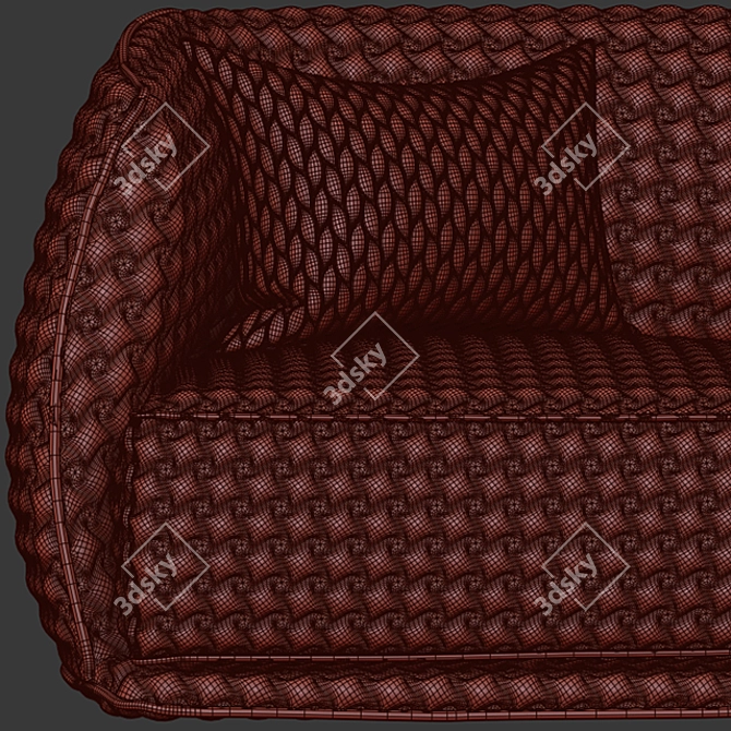 Sophisticated Houndstooth Sofa: Timeless Elegance 3D model image 3