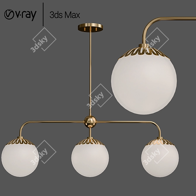 Dewdrop Globe Linear Chandelier 3D model image 1