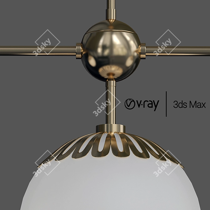 Dewdrop Globe Linear Chandelier 3D model image 2