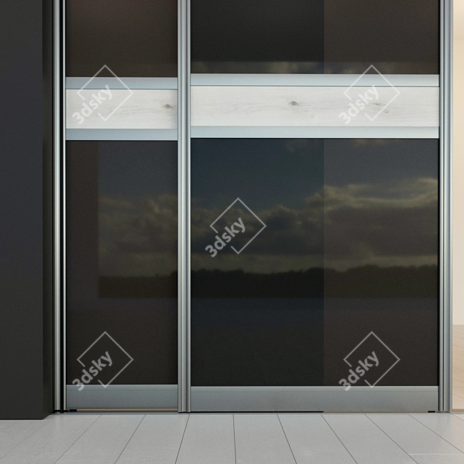 Sleek Sliding Door Closet Partition 3D model image 3