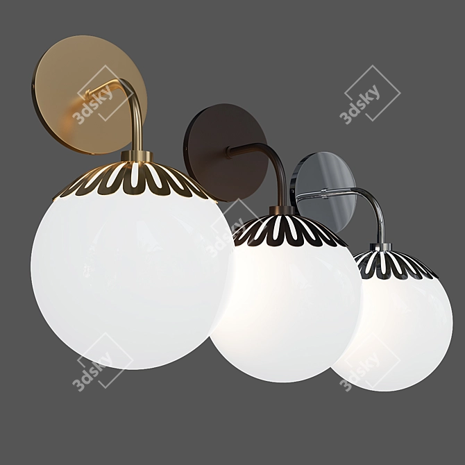 Dewdrop Globe Sconce: Elegant Illumination 3D model image 2