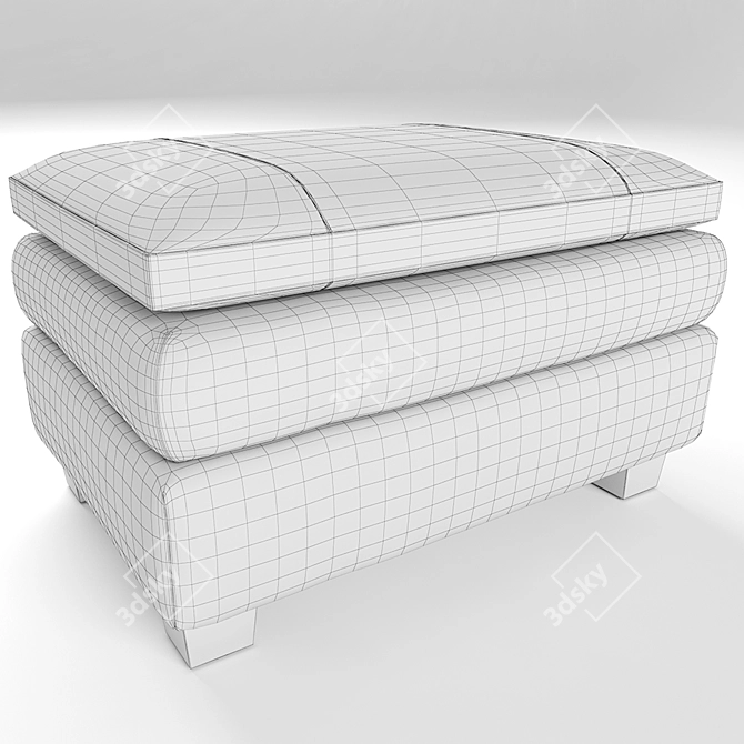 Gleason Wood Ottoman: Bold Charcoal Design 3D model image 3