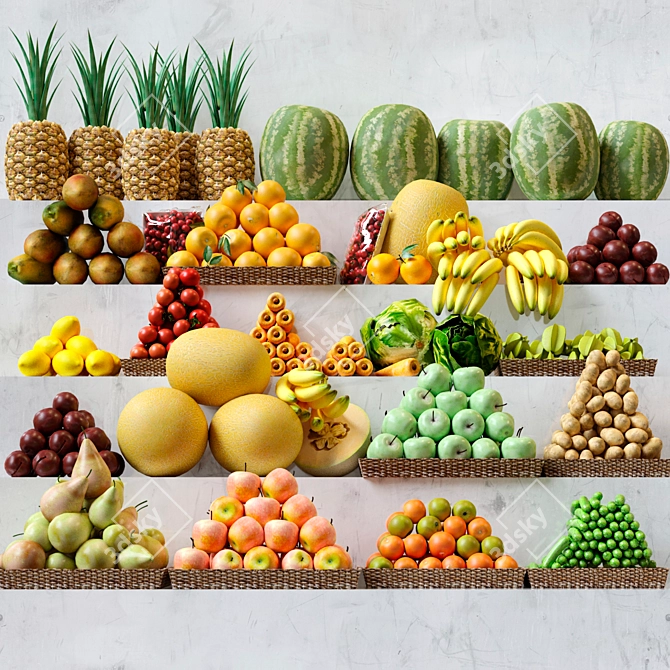 Title: Market Show: Fruits, Veggies & More! 3D model image 1