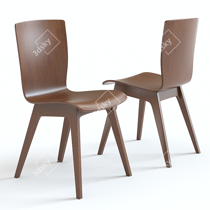 Sleek West Elm Crest Chair: High-Detail 3D Model 3D model image 1