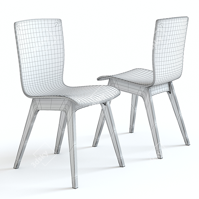 Sleek West Elm Crest Chair: High-Detail 3D Model 3D model image 2