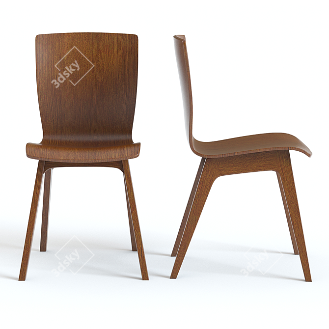 Sleek West Elm Crest Chair: High-Detail 3D Model 3D model image 3