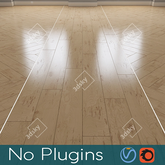 Elegant Oak Wood Floor 3D model image 1