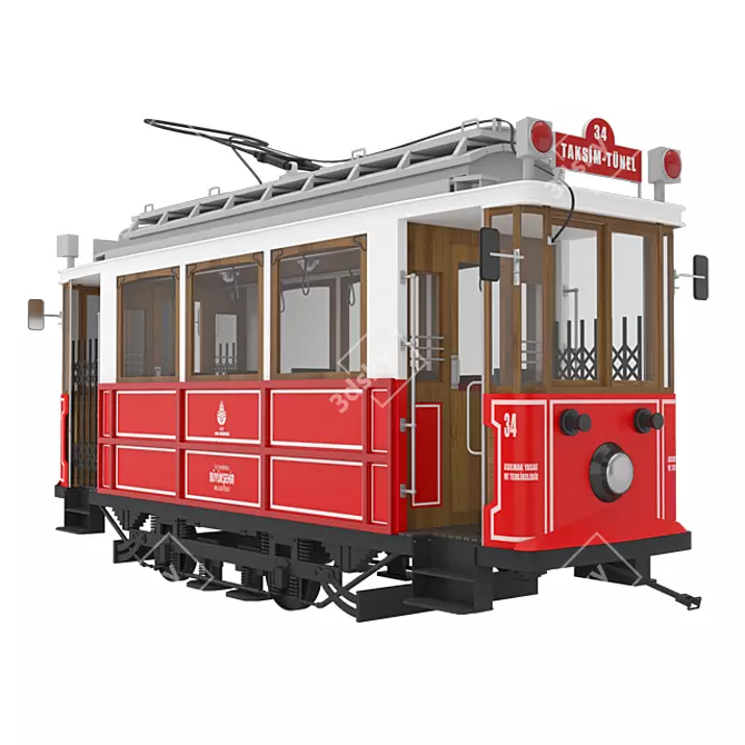 Retro Ride: Taksim Nostalgic Trem 3D model image 1