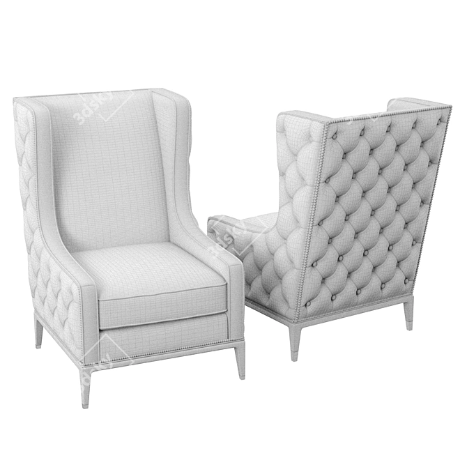 Cozy Cushioned Arm Chair 3D model image 3