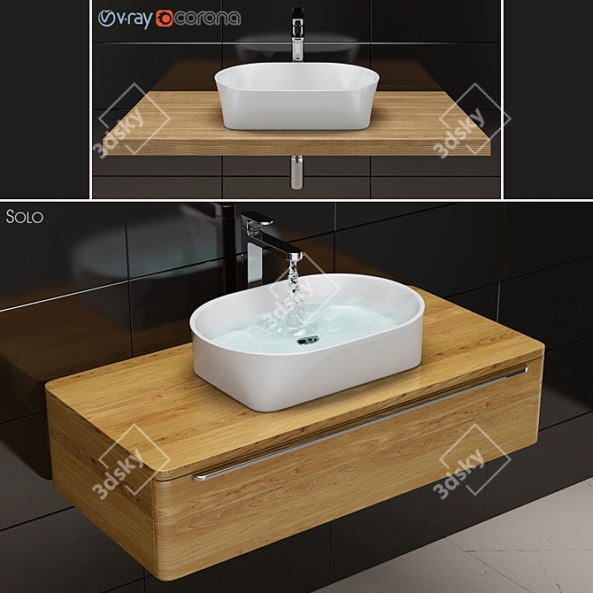 RAVAK Solo Washbasin - Sleek and Stylish! 3D model image 1