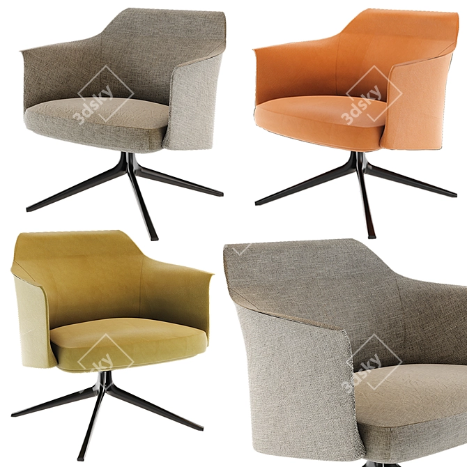 Poliform Stanford Bridge Chair - Elegant, Comfortable Design 3D model image 2