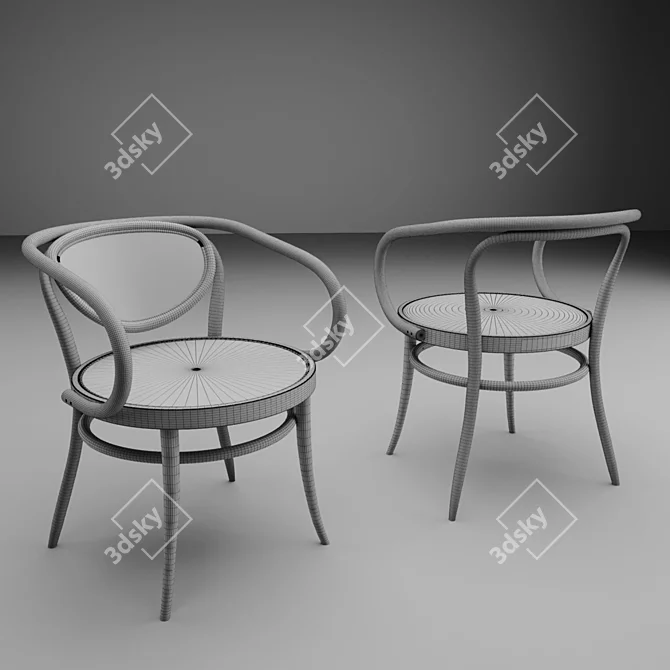 Stylish Thonet Chair Collection 3D model image 3