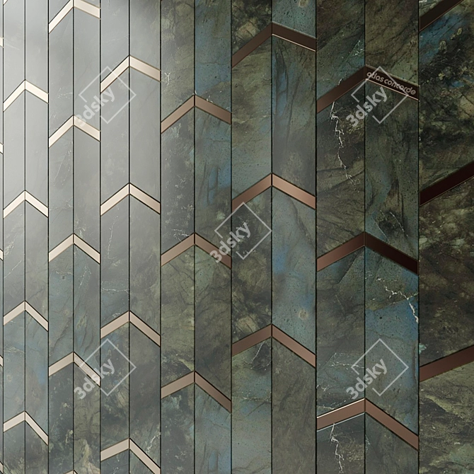 Elegant Chevron Wall Tile 3D model image 1