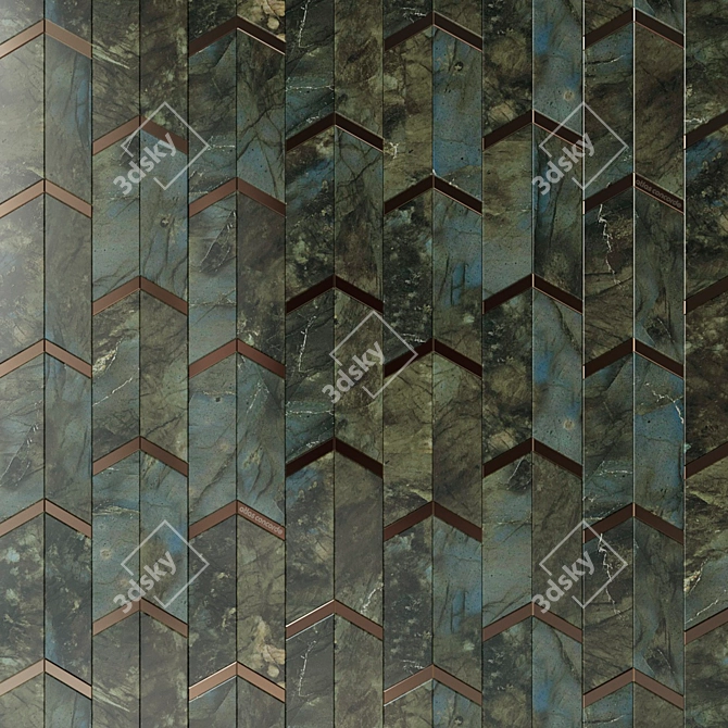 Elegant Chevron Wall Tile 3D model image 3