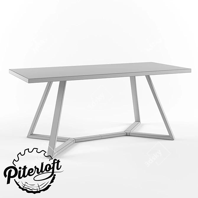 Title: Sterling Loft Dining Table 3D model image 3