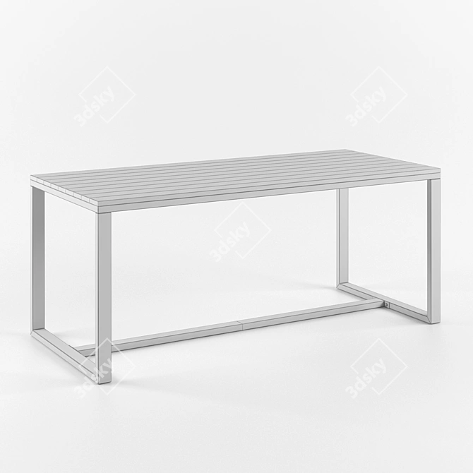 Industrial Loft Dining Table 3D model image 2