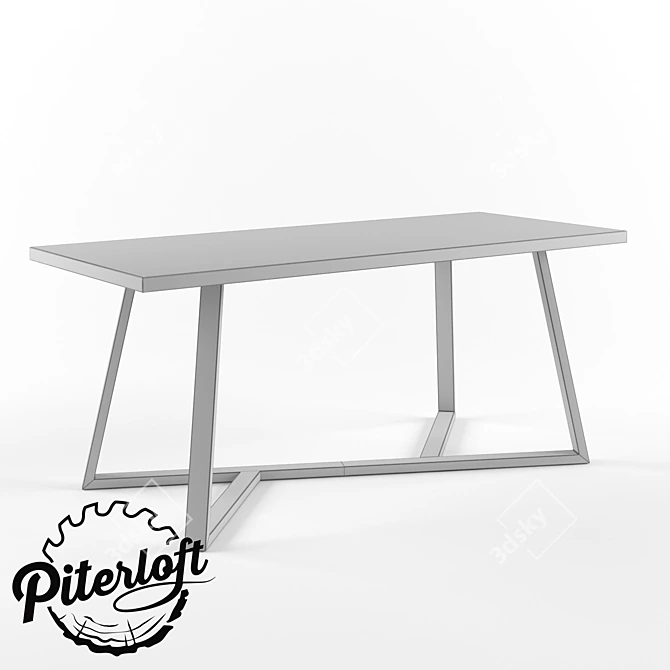 Modern Loft-Style Table "Amsterdam 3D model image 2