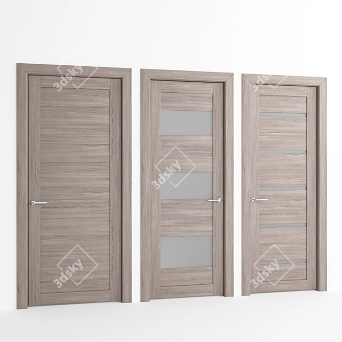 Modern Duplex Interior Doors 3D model image 1