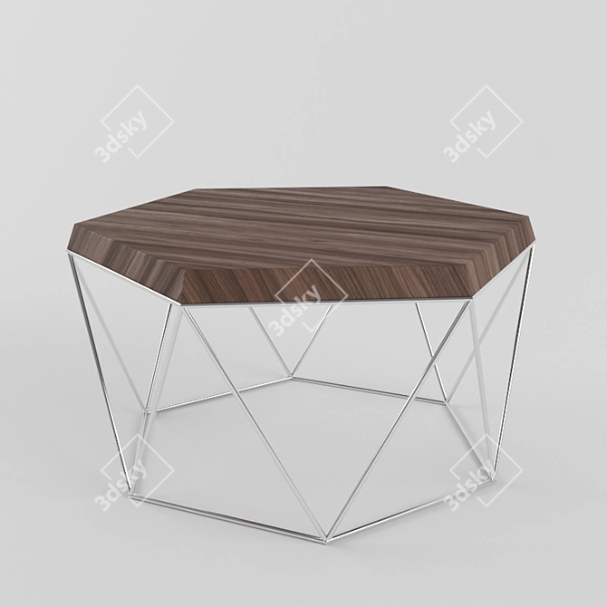 Hexagon Metal Coffee Table 3D model image 2