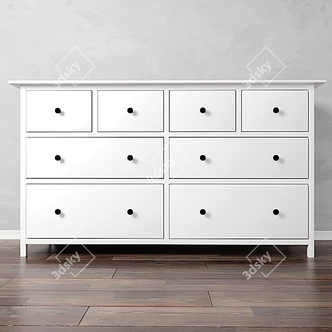 IKEA HEMNES 8-Drawer Chest - Organize in Style! 3D model image 1