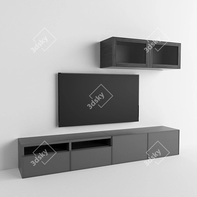 Modern TV Stand: IKEA BESTO Panel 3D model image 1