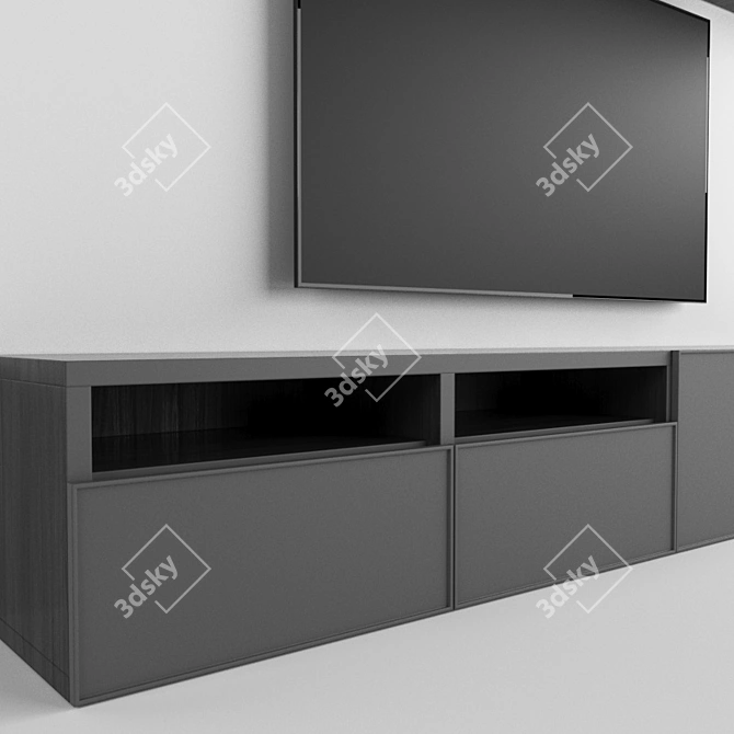 Modern TV Stand: IKEA BESTO Panel 3D model image 2