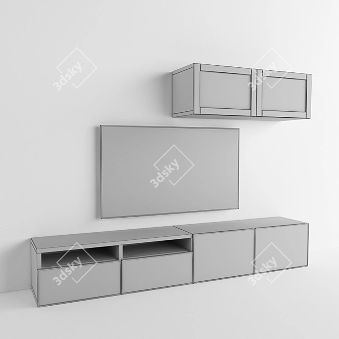 Modern TV Stand: IKEA BESTO Panel 3D model image 3