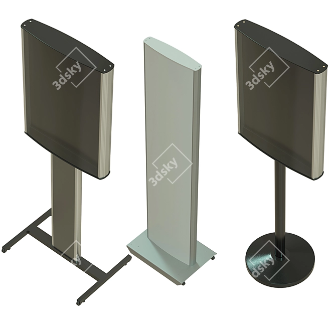 3DMax Sign Stand Set 3D model image 3