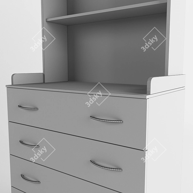 Versatile Changing Table with Storage 3D model image 3