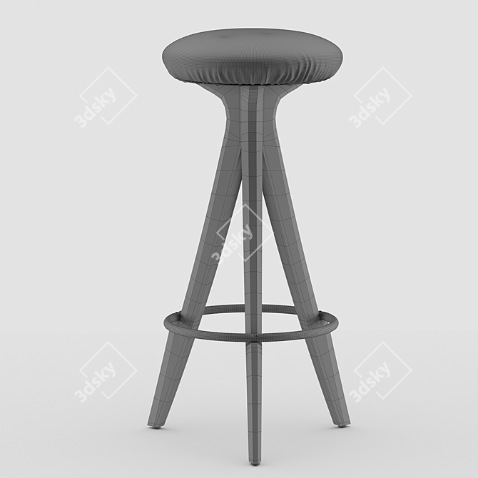 Mid-Century Modern Bar Stools Pair 3D model image 3