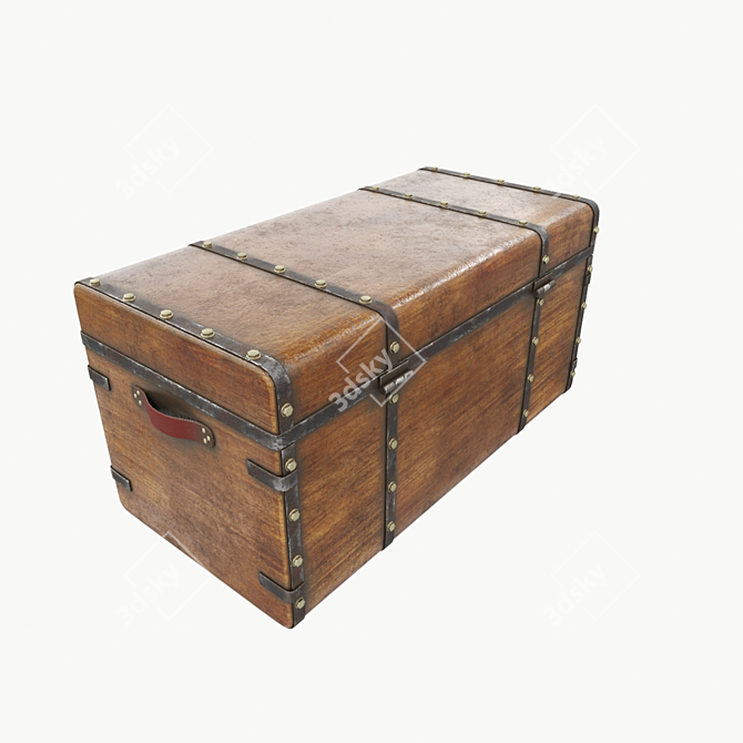 Vintage Chest of Wonders 3D model image 2