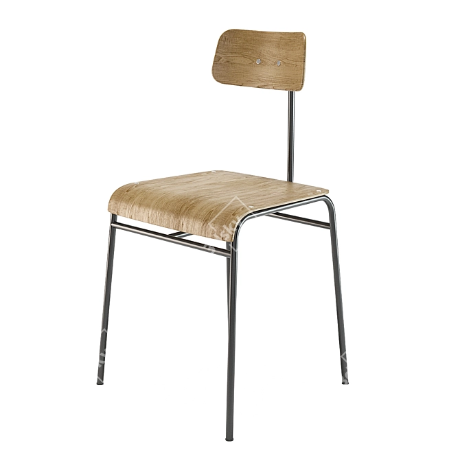 Vintage School Chair - House Doctor 3D model image 1