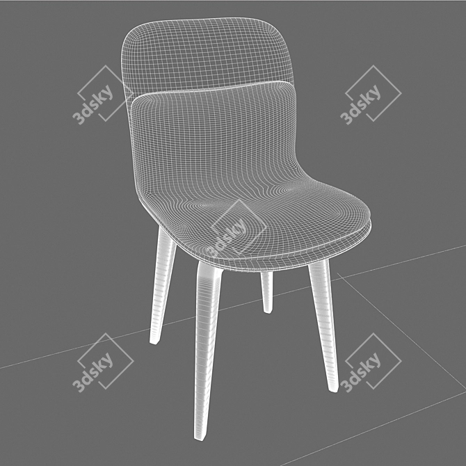 MOLTENI & C Barbican Chair: Sleek and Stylish Seating 3D model image 3