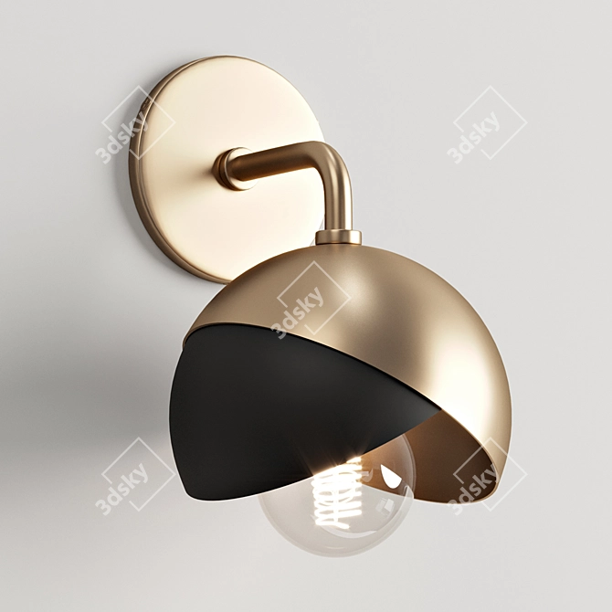 Sleek Globe Sconce 3D model image 1