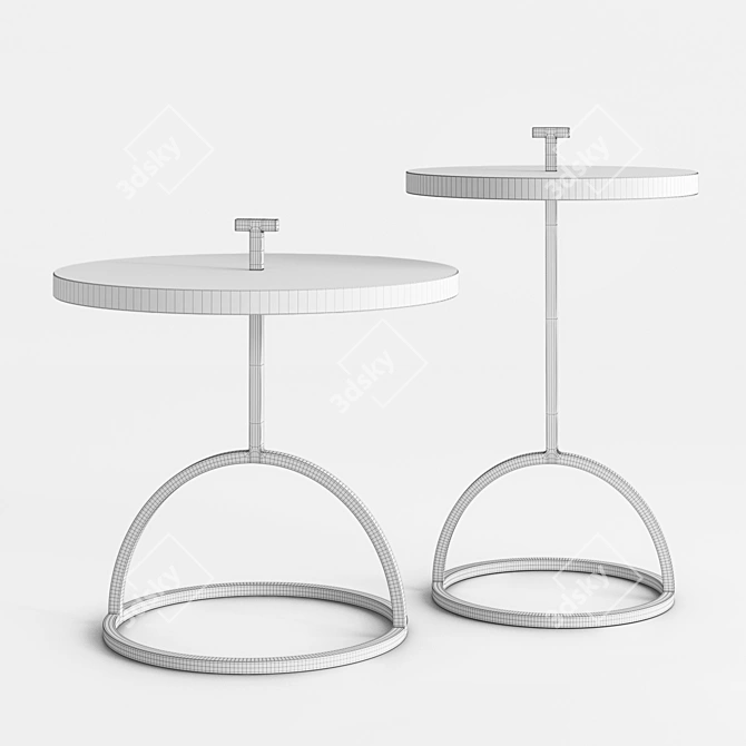 Brass Leg Round Tables 3D model image 2