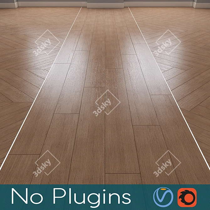 Vintage Wood Flooring 3D model image 1